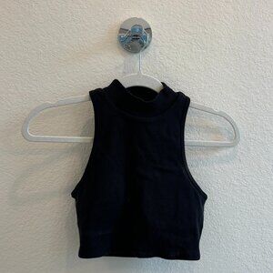 Alo Yoga High Neck Open Back Sports Bra, Black, Size Small